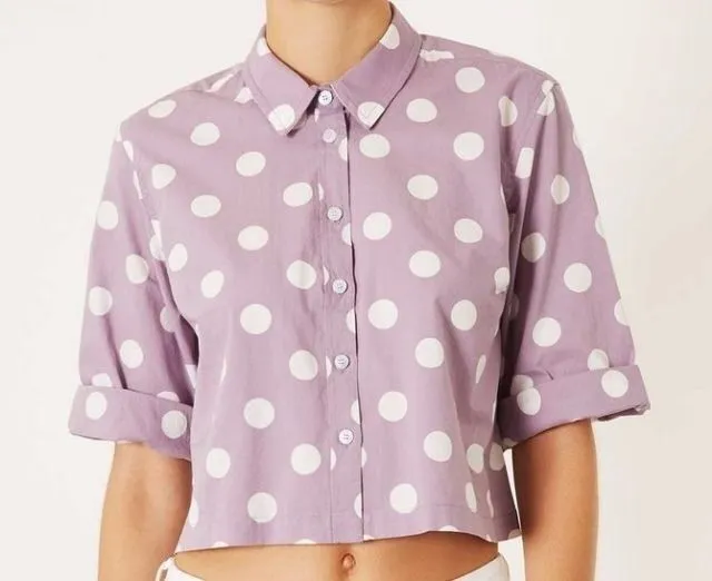 Lovely Topshop ladies girls blouse lilac white polka dot NEW Size 8,10, 6   NEW