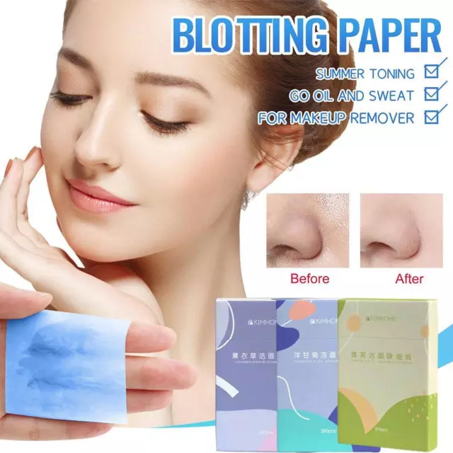 300* Facial Oil Control Absorption Sheets Tissue Face Paper Blotting NICE S9U9