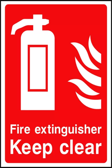 Fire Extinguisher Keep Clear Self Adhesive Stickers Safety Signs