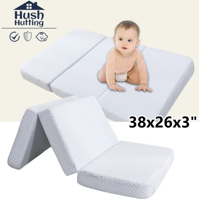 Hush Hutting Tri-Fold Pack and Play Mattress Baby Memory Foam Mattress 38x26x3"