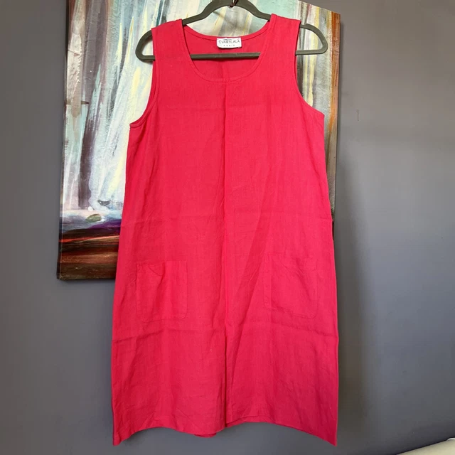 knee length dresses for ladies EVA TRALALA Womens Mid-Sleeved Linen Dress ARIDE (was £110) main image 1