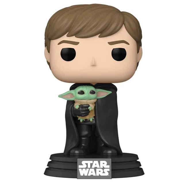 POP Star Wars Luke Skywalker with Grogu Bobble Head Vinyl Figure No482 12cm Tall 2