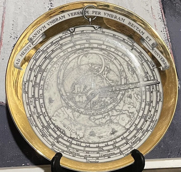 Vintage 1968 Piero Fornasetti ASTROLABIO Porcelain Plate #4 Rare Italian Decor Vintage 1968 Piero Fornasetti ASTROLABIO Porcelain Plate #4 Rare Italian Decor