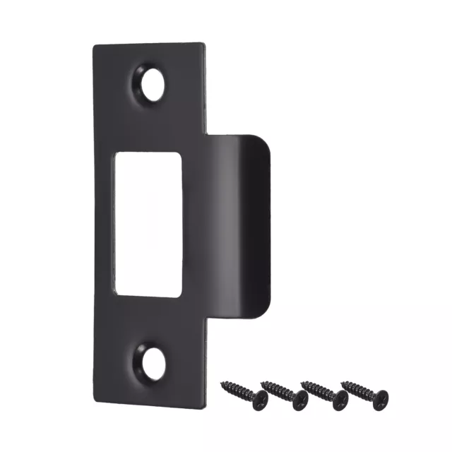 70mm x 40.3mm 201 Stainless Steel Door Latch Deadbolt Strike Plate, Black