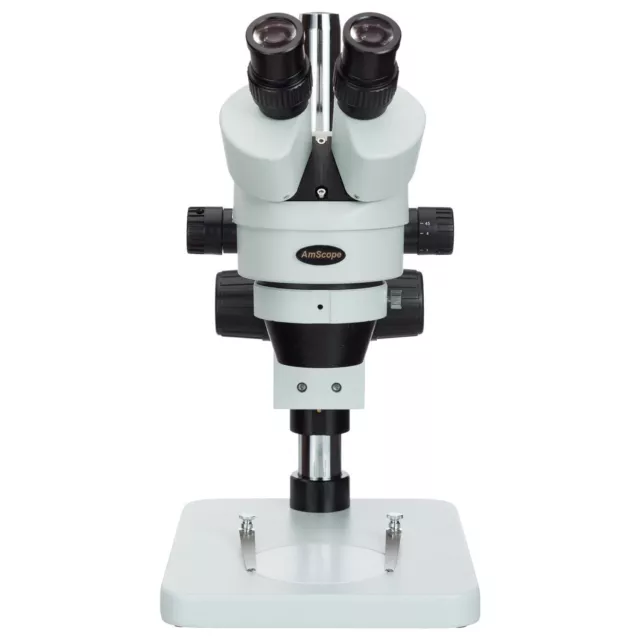 AmScope 3.5X-45X Zoom Binocular Stereo Microscope with Table Pillar Stand 2