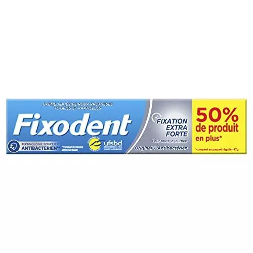 Fixodent Original et Antibactérien Crème Adhésive Pour Prothèses Dentaires 70,5g