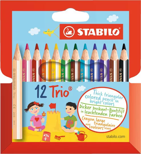 STABILO Dreikant Buntstifte Trio dick kurz 12er Etui