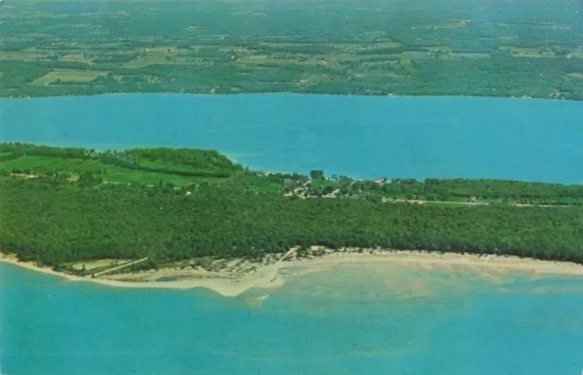 NW Torch Lake MI 1960s Unommon Aerial View Grand Traverse Bay to Antrim Villages