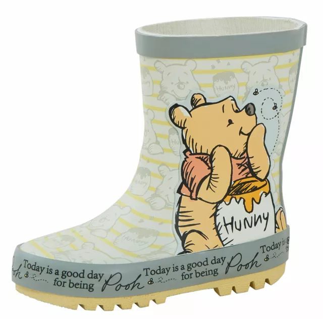 Disney Winnie The Pooh Rubber Wellington Boots Kids 3D Rain Snow Shoes Size