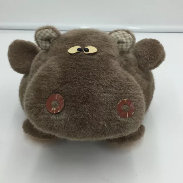 Meisei Kigyo Brown Hippo Plush Japan Stuffed Animal Vintage MSP Tokyo