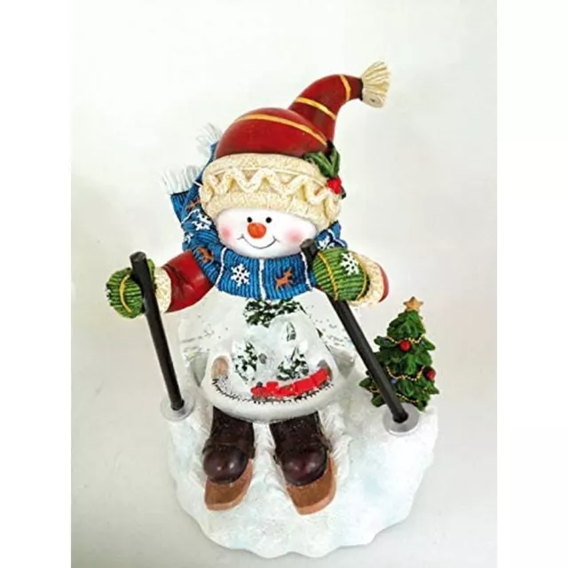 Musicbox Kingdom 3.9" Snowglobe Snowman With Train Scene