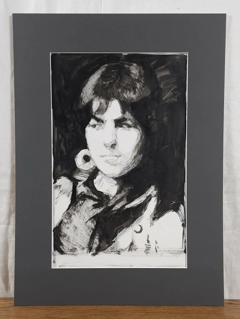 ORIGINAL INK DRAWING, Female Portrait, Ukrainian artist Lukin, European ...