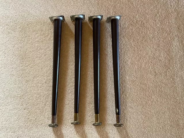 Vintage Dansette Table Legs & Fixing Brackets x 4. Coffee Table Record Player.
