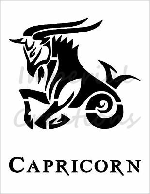 "CAPRICORNIO"" Signo del Zodiaco Astrología Horóscopo 8,5"" x 11"" Hoja de Plantillas NUEVO S368