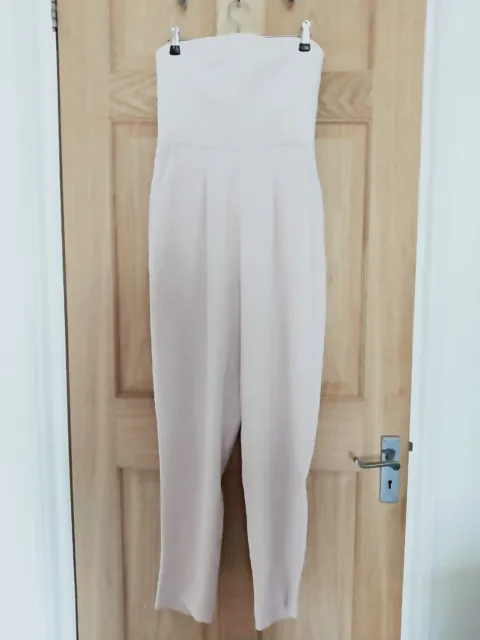 Topshop pale pink strapless one piece jumpsuit size 10