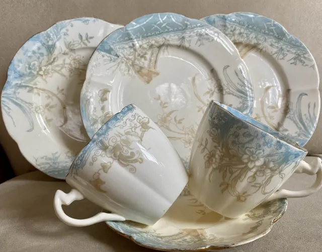 Wileman & Co Foley China Cups Saucer Plates 5025 Rare Antique