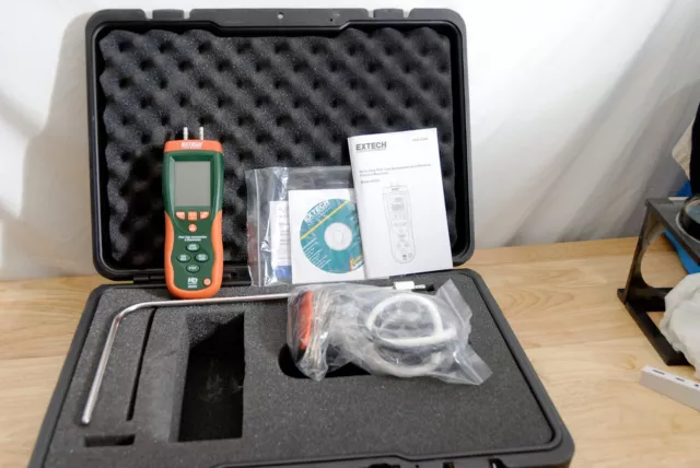 Extech HD350 Pitot Tube Anemommeter + Differential Manometer