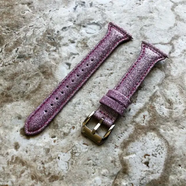 Rosa Luccicante Glitter Sottile Elegante pelle Morbida Band Cinturino per Fitbit