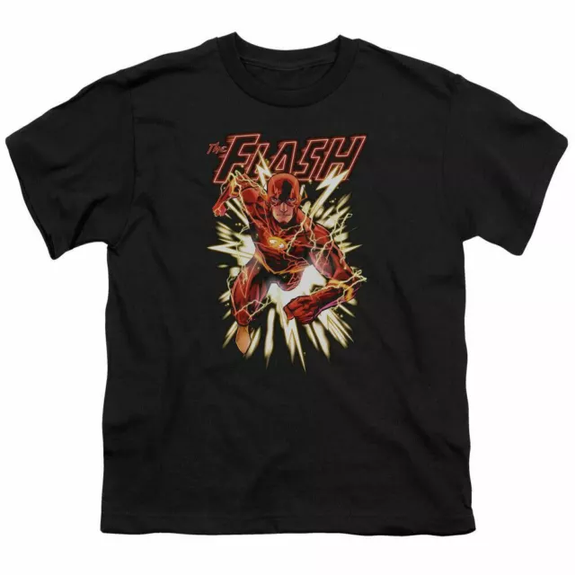 The Flash Flash Glow Kids Youth T Shirt Licensed TV Book DC Comics Tee Black