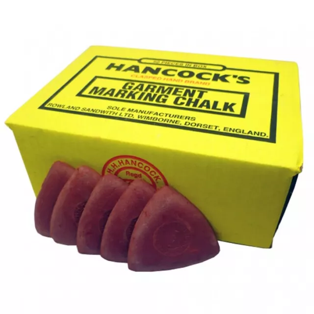 Hancock's Garment / Fabric Marking Tailors Chalk Triangles Red - Pack of 50