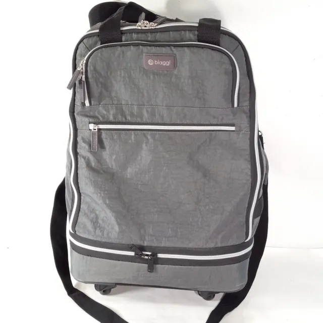 Biaggi ZipSak Spinner Duffle 22" Rolling Travel Luggage Gray Carry-on Bag