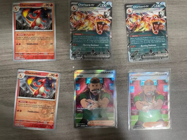 Paldean Fates Lot: Charizard, Judge, and Charmeleon [Pokemon] [Near Mint]