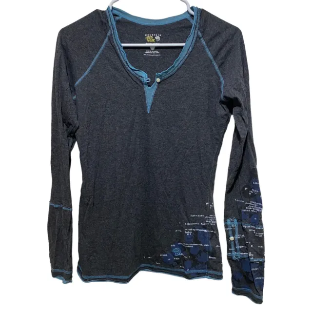 Mountain Hardware Long Sleeve Henley T Shirt Scoop Neck Women’s Size Medium