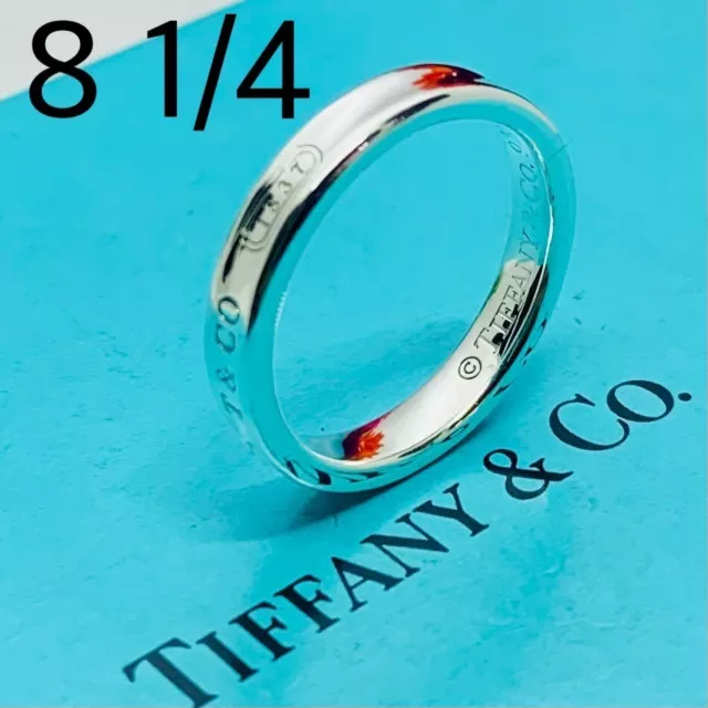 Tiffany & Co 1837 ring narrow US size 8 1/4 Italy Silver925 Sterling