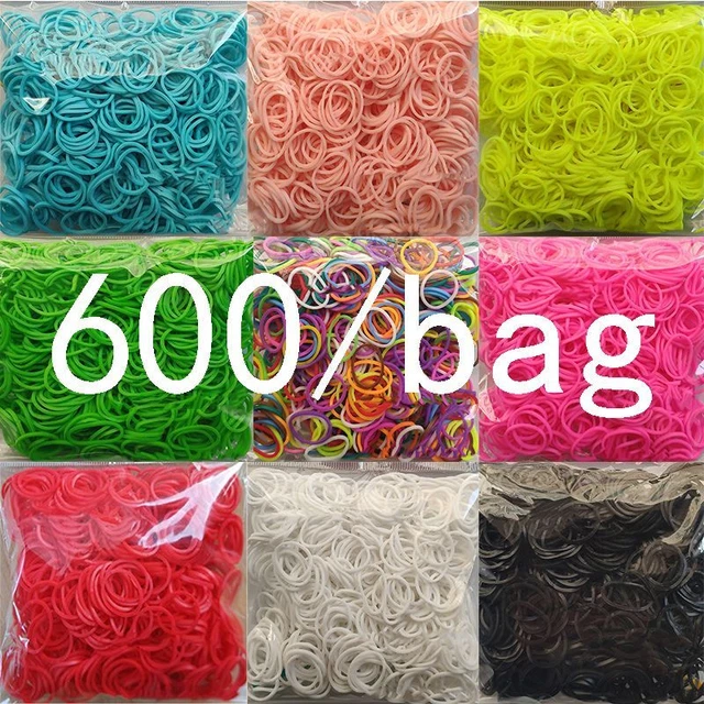 RUBBER LOOM BANDS Children Elastic Band Weaving Lacing Bracelet DIY