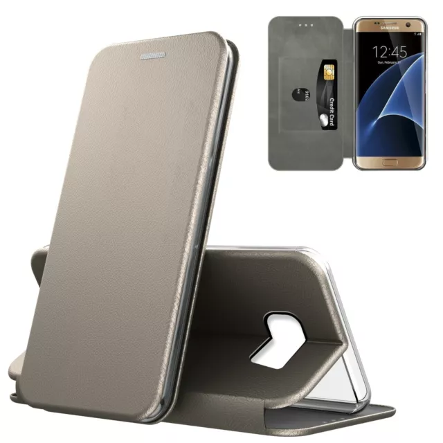 COVER CUSTODIA A LIBRO SLIM CAPSULE 360 PER Samsung Galaxy S7 Edge Grigio