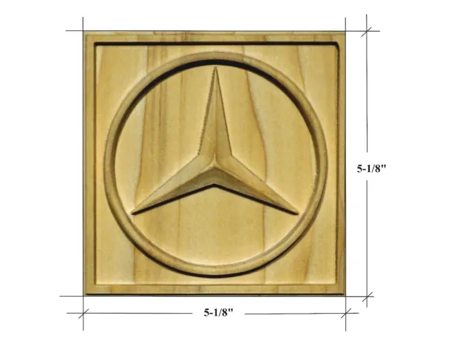 Solid Hardwood Carved Mercedes Rosette / Casing Blocks