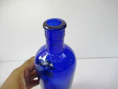 Antik Gift Flasche Glas Kobaltblau Pharmacy Apotheker & Medizin Chemis " F2 3