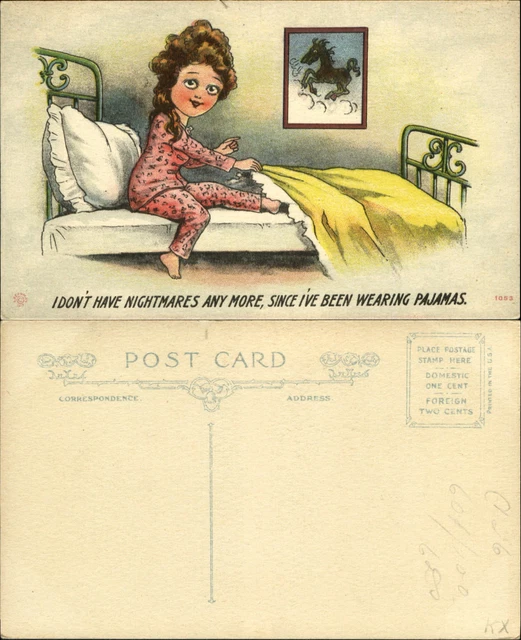 No More Nightmares Since Wearing Pajamas pretty woman bed horse picture humor