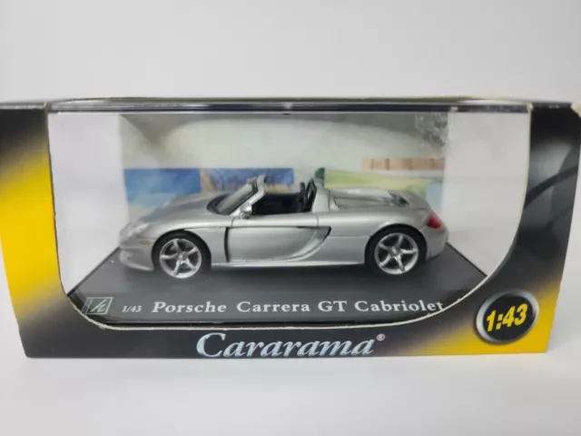 Porsche Carrera GT Cabriolet Hongwell 1:43 15cm Silver Black Diecast Metal