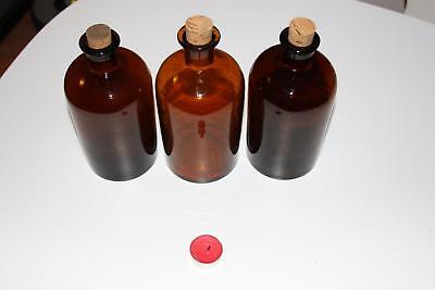 Apothekerflasche, Form selten, rund, alt, STOPFEN 2