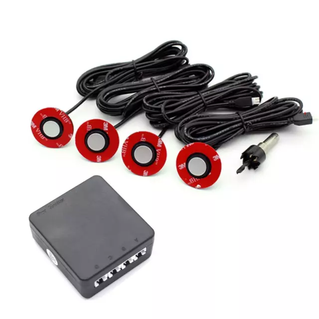 4x 16mm Flat Parking Reverse Assistant Sensors Radar Sound Buzzer Alarm For Car