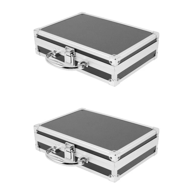 2x Estuche de herramientas conveniente de metal con mango suministros para el hogar Makrup Box