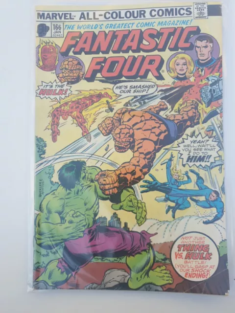 Fantastic Four #166. (Marvel Comics 1976) VG+ condition Bronze Age classic. Hulk