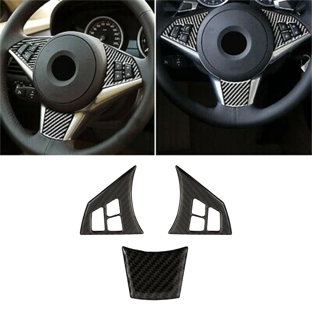 Set De 2 Garnitures Bouton De Volant Fibre Carbone Noir Pour Honda CR-V 2012-2016, Stickers Intérieur