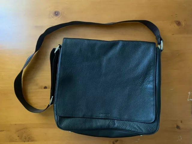 Men’s OROTON Brown Leather Satchel Messenger Laptop Book Bag RRP $399