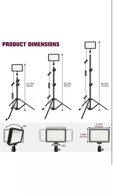 Photography Lighting Kit Dimmable 5600K USB Led Video Studio Streaming Lights... 2