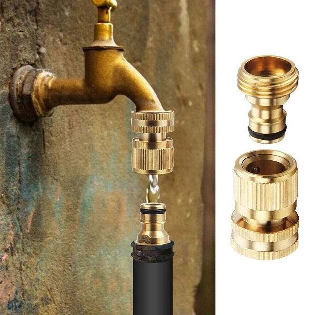 Adattatore per acqua da giardino in ottone Rubinetto filettato da 1 pollice Connettore rapido Tubo flessibile da giardino per acqua Raccordi per lavatrice