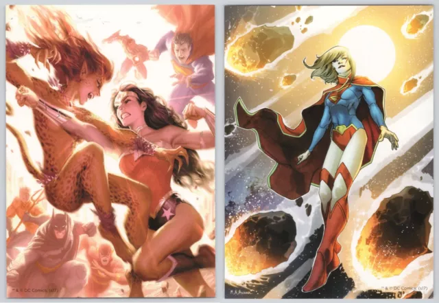 Superman Wonder Woman Supergirl  DC Comic Mini Poster Double Sided 5x7