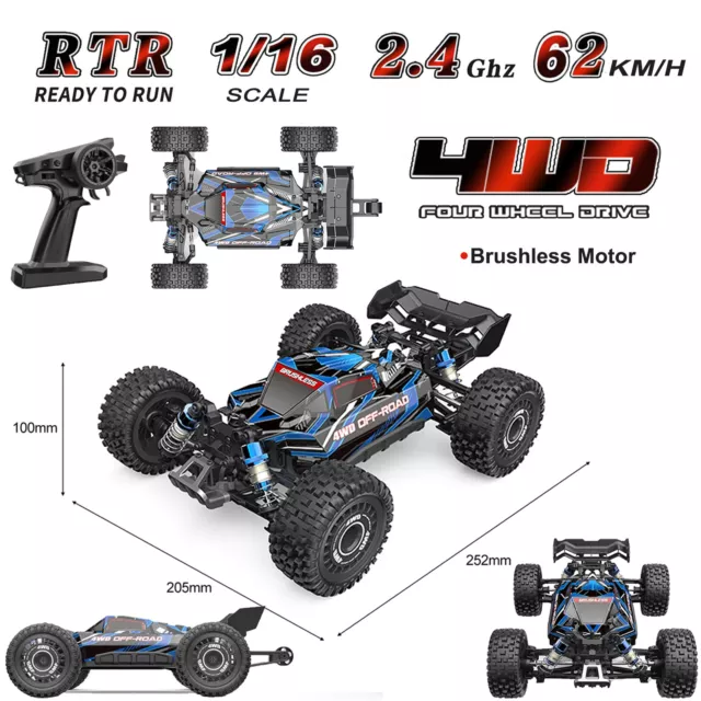 1:16 2.4G 4WD RC Car 62KM/H Brushless High-Speed Off-Road Racing Buggy Truck RTR