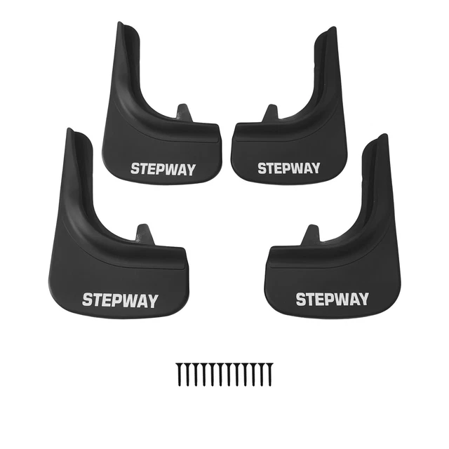 Jeu De 4 Bavettes (garde-boue) Pour Dacia Sandero Stepway 2012-2024 - Noir - TPE/PVC - Protection Avant/arrière