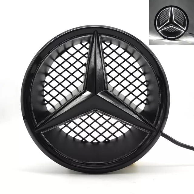 Car Led Front Grille Emblem Logo Light For Mercedes Benz C GLK Class Sport Black