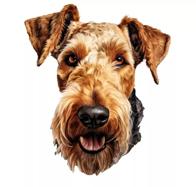 Designer Aufkleber / Sticker Fotosticker - Hunde -  Airedale Terrier Porträt 05