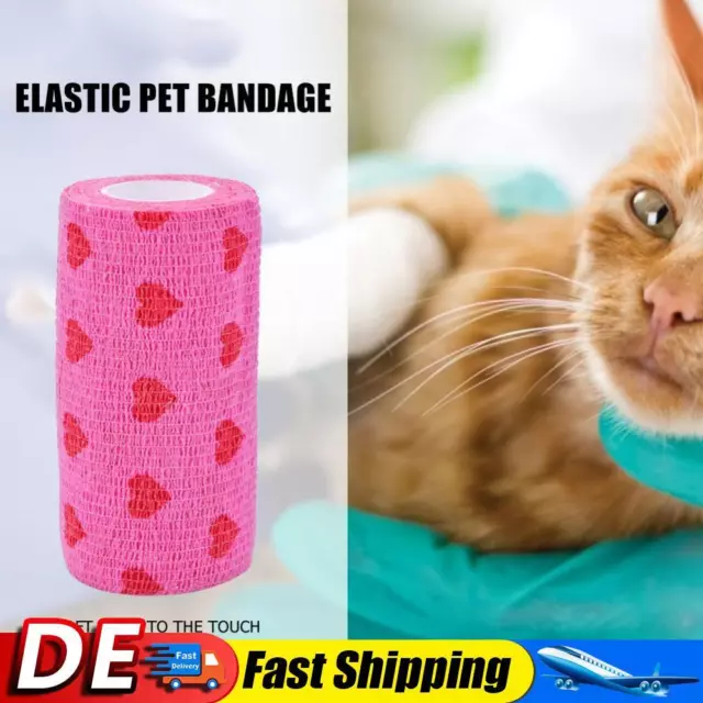 Rose Red Heart Rolls Bandages Praktische elastische Wundpflaster für Haustiere (