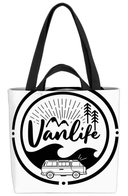 Van Camping Berge Logo Zelten Tasche Vanlife Campingausrüstung Outdoor Abenteue