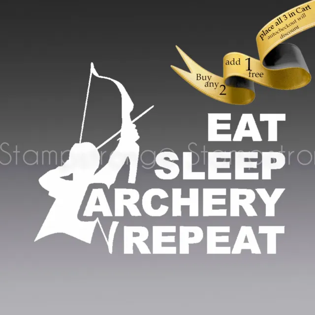 5 Inch EAT SLEEP ARCHERY REPEAT V2 decal sticker HOYT MATHEWS PSE ELITE Olympics